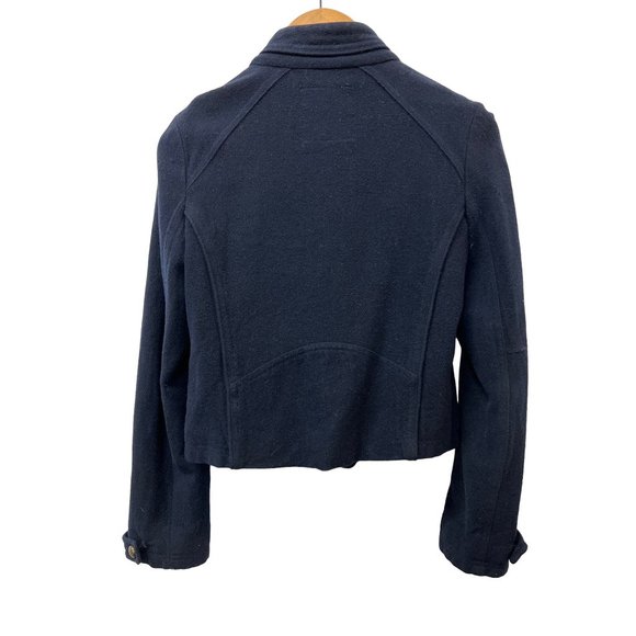 American Eagle Outfitters Military Coat Navy Blue Wool Jacket - Picture 7 of 11